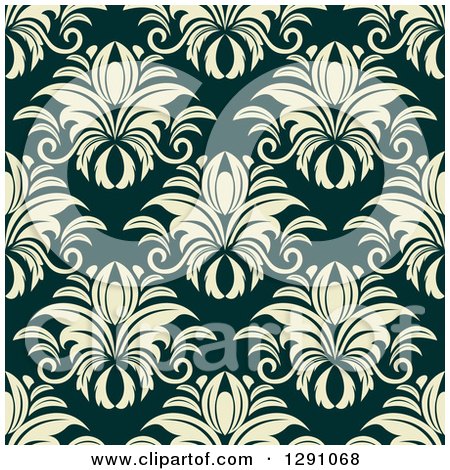 Clipart of a Seamless Vintage Pattern Background of Floral - Royalty Free Vector Illustration by Vector Tradition SM
