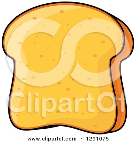 Clipart of a Slice of Bread or Toast - Royalty Free Vector Illustration by Vector Tradition SM