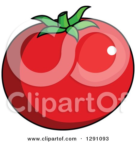 Clipart of a Cartoon Beefsteak Tomato - Royalty Free Vector Illustration by Vector Tradition SM