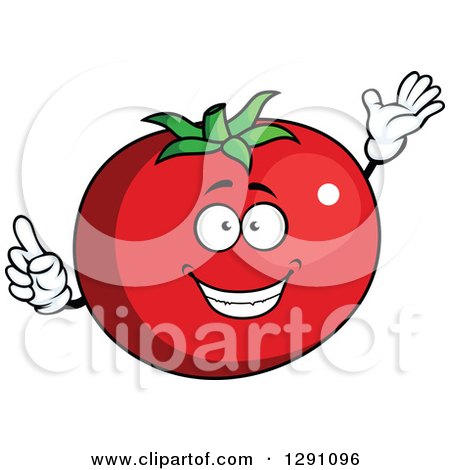 Clipart of a Cartoon Beefsteak Tomato Character Talking - Royalty Free Vector Illustration by Vector Tradition SM