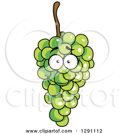 Clipart of a Happy Bunch of Green Grapes Character - Royalty Free Vector Illustration by Vector Tradition SM