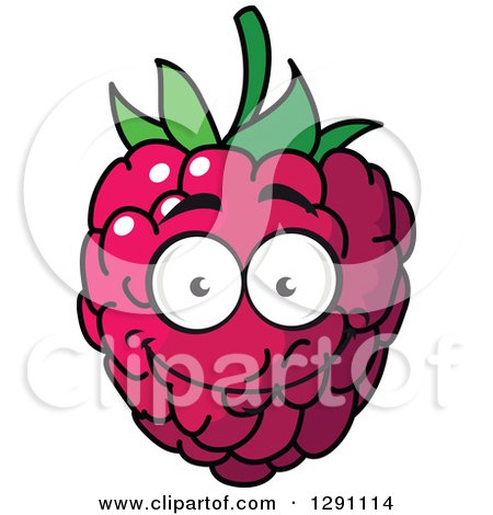 Clipart of a Happy Smiling Raspberry Character - Royalty Free Vector Illustration by Vector Tradition SM