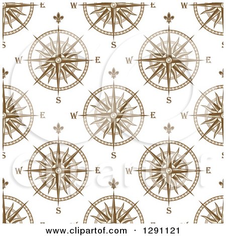 Clipart of a Seamless Patterned Background of Compasses 2 - Royalty Free Vector Illustration by Vector Tradition SM