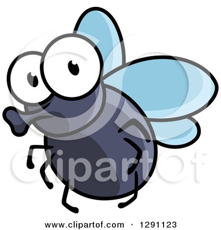Clipart of a Cartoon House Fly - Royalty Free Vector Illustration by Vector Tradition SM