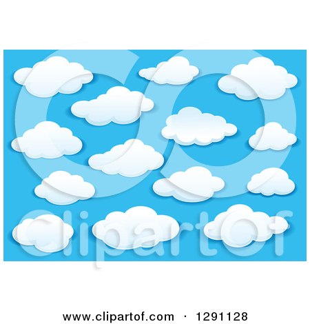 Clipart of a Blue Sky and Puffy White Clouds 6 - Royalty Free Vector Illustration by Vector Tradition SM