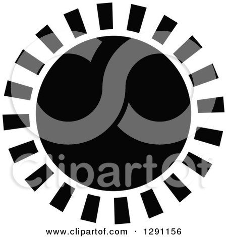 Clipart of a Black and White Sun Design - Royalty Free Vector Illustration by visekart