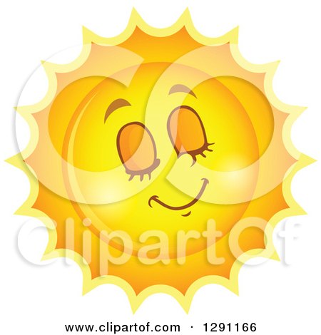 Clipart of a Relaxed Summer Sun Character with Its Eyes Closed - Royalty Free Vector Illustration by visekart