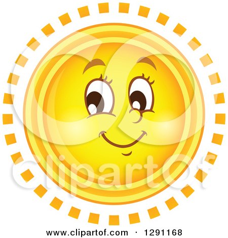 Clipart of a Summer Sun Character with Ring Rays - Royalty Free Vector Illustration by visekart