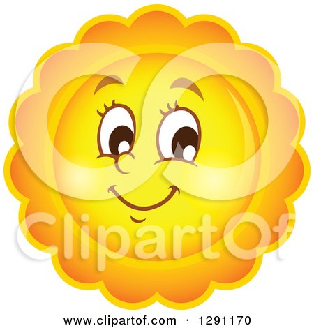 Clipart of a Summer Sun Character with Scalloped Rays - Royalty Free Vector Illustration by visekart