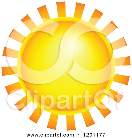 Clipart of a Summer Sun Design Notched Rays - Royalty Free Vector Illustration by visekart