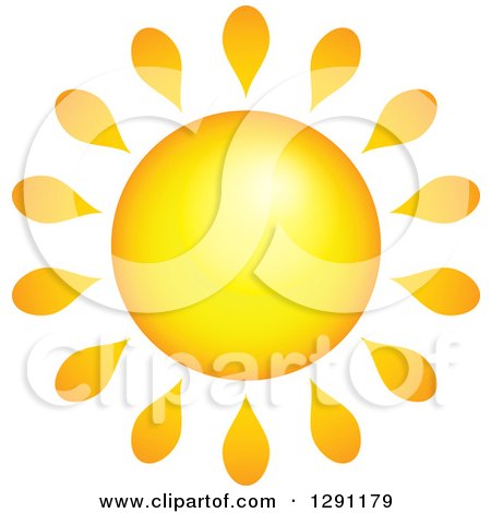 Clipart of a Summer Sun with Petal like Rays - Royalty Free Vector Illustration by visekart