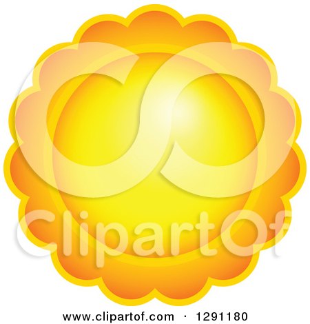 Clipart of a Summer Sun with Scalloped Rays - Royalty Free Vector Illustration by visekart
