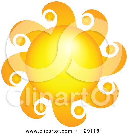 Clipart of a Summer Sun with Wave Rays - Royalty Free Vector Illustration by visekart
