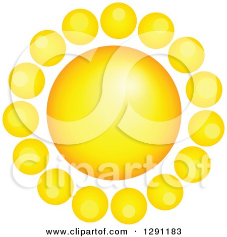 Clipart of a Summer Sun with Dot Rays - Royalty Free Vector Illustration by visekart
