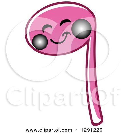 Clipart of a Happy Cartoon Pink Music Note Character - Royalty Free Vector Illustration by visekart