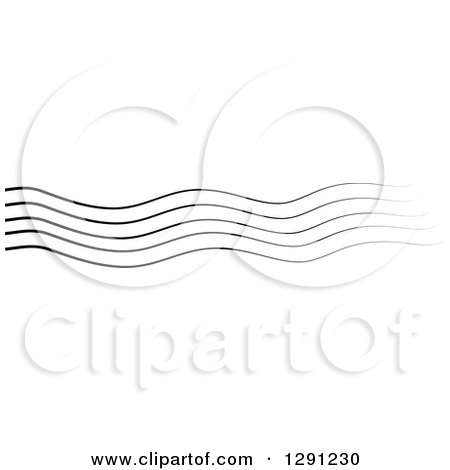 Clipart of a Grayscale Wave of Music Staff Lines - Royalty Free Vector Illustration by visekart