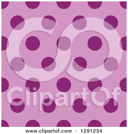 Clipart of a Seamless Background Pattern of Purple Polka Dots - Royalty Free Vector Illustration by visekart