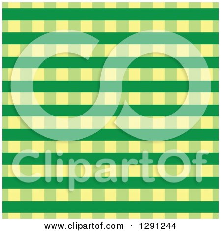 Clipart of a Seamless Background Pattern of Green and Yellow Plaid - Royalty Free Vector Illustration by visekart