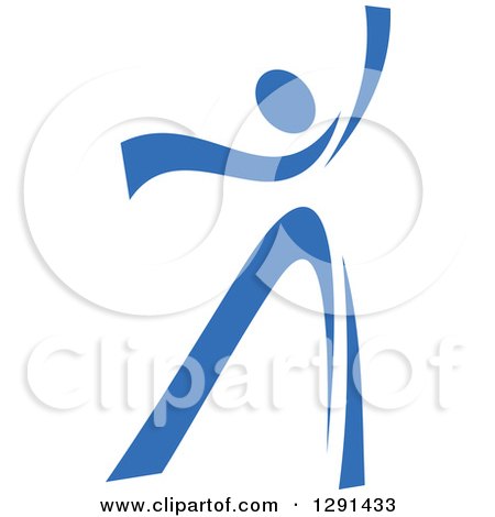 Clipart of a Blue Ribbon Person Dancing - Royalty Free Vector Illustration by Vector Tradition SM