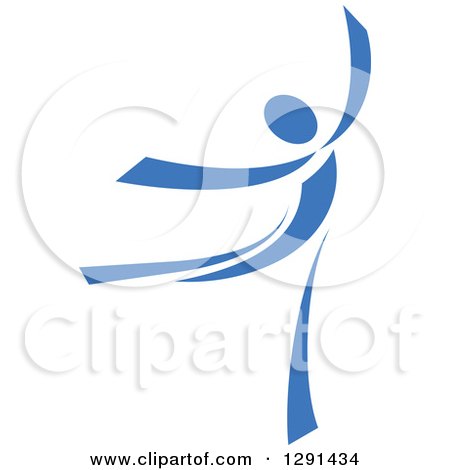 Clipart of a Blue Ribbon Person Dancing Ballet - Royalty Free Vector Illustration by Vector Tradition SM