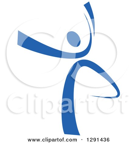 Clipart of a Blue Ribbon Person Dancing Ballet 2 - Royalty Free Vector Illustration by Vector Tradition SM