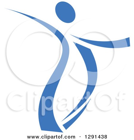 Clipart of a Blue Ribbon Person Dancing 4 - Royalty Free Vector Illustration by Vector Tradition SM