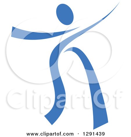 Clipart of a Blue Ribbon Person Dancing 5 - Royalty Free Vector Illustration by Vector Tradition SM