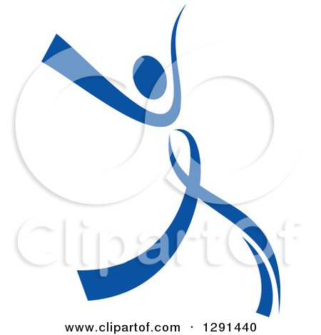 Clipart of a Blue Ribbon Person Dancing 6 - Royalty Free Vector Illustration by Vector Tradition SM