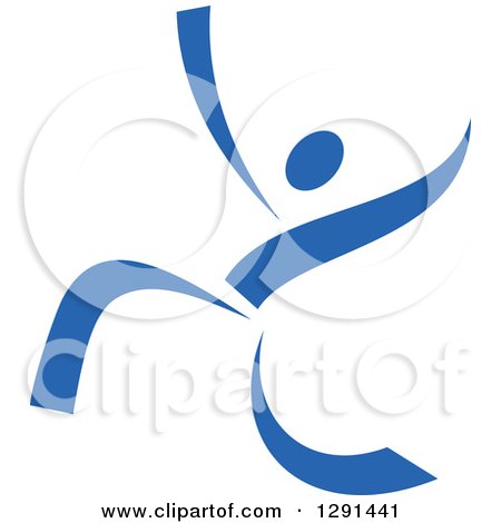 Clipart of a Blue Ribbon Person Dancing 7 - Royalty Free Vector Illustration by Vector Tradition SM
