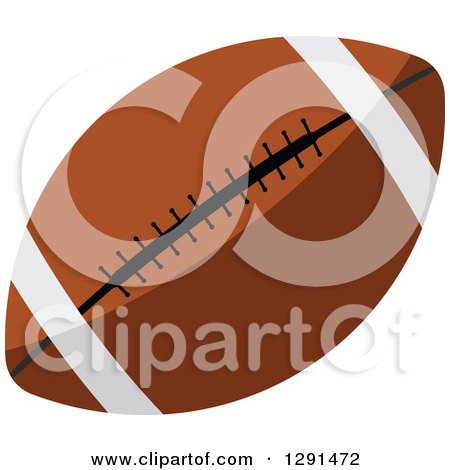 Clipart of a Brown American Football with White Stripes - Royalty Free Vector Illustration by Vector Tradition SM