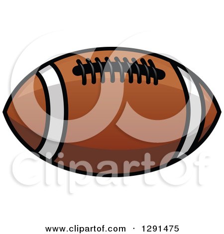 Clipart of a Brown American Football with White Stripes 3 - Royalty Free Vector Illustration by Vector Tradition SM