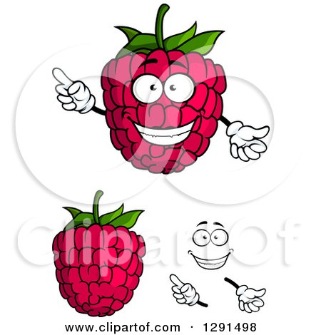 Clipart of a Face, Hands and Raspberries - Royalty Free Vector Illustration by Vector Tradition SM