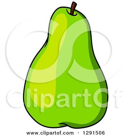 Clipart of a Cartoon Green Pear - Royalty Free Vector Illustration by Vector Tradition SM