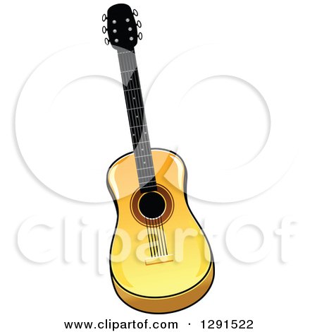Clipart of a Light Acoustic Guitar 2 - Royalty Free Vector Illustration by Vector Tradition SM