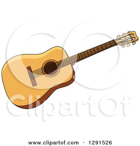 Clipart of a Light Acoustic Guitar - Royalty Free Vector Illustration by Vector Tradition SM