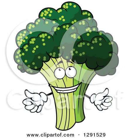 Clipart of a Welcoming Broccoli Character - Royalty Free Vector Illustration by Vector Tradition SM