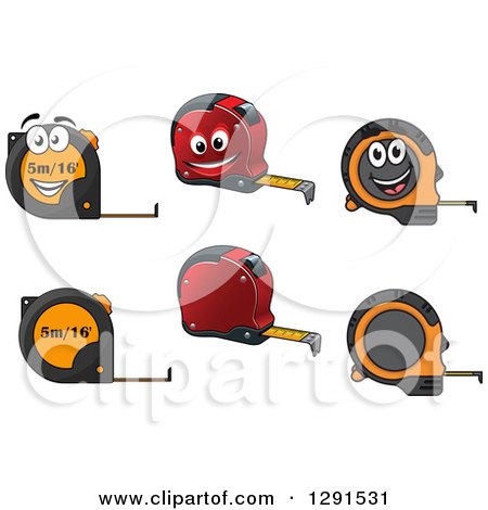 Clipart of Measuring Tapes and Characters - Royalty Free Vector Illustration by Vector Tradition SM