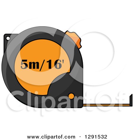 Clipart of a Black and Orange Measuring Tape 2 - Royalty Free Vector Illustration by Vector Tradition SM