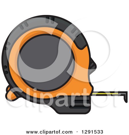 Clipart of a Black and Orange Measuring Tape - Royalty Free Vector Illustration by Vector Tradition SM