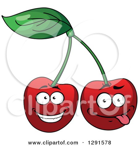 Clipart of Happy and Goofy Cherries - Royalty Free Vector Illustration by Vector Tradition SM