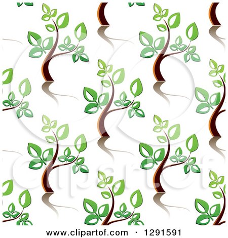 Clipart of a Seamless Background Pattern of Young Trees - Royalty Free Vector Illustration by Vector Tradition SM