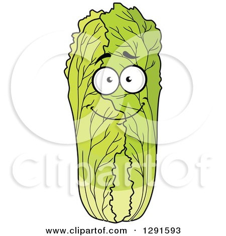 Clipart of a Happy Cabbage Character - Royalty Free Vector Illustration by Vector Tradition SM