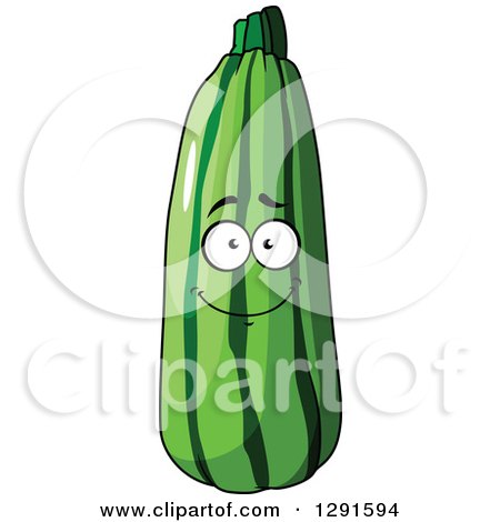 Clipart of a Happy Zucchini Character - Royalty Free Vector Illustration by Vector Tradition SM