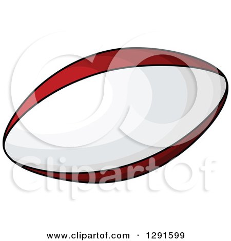 Clipart of a Red and White Rugby Football - Royalty Free Vector Illustration by Vector Tradition SM