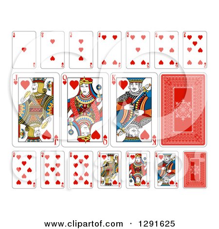 Clipart of Layout of a Hearts Playing Card Suit - Royalty Free Vector Illustration by AtStockIllustration