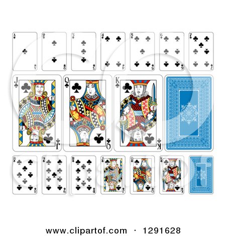 Clipart of Layout of a Clubs Playing Card Suit - Royalty Free Vector Illustration by AtStockIllustration