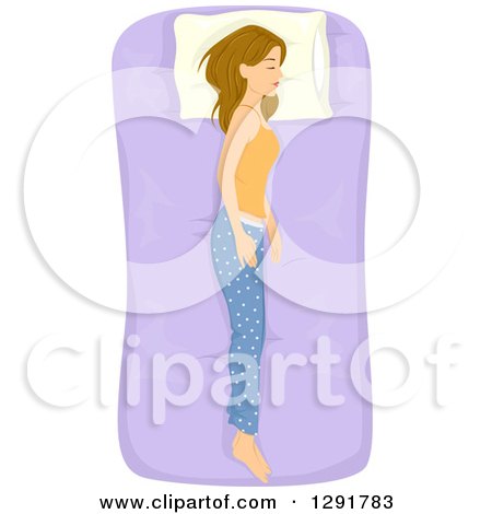 Clipart of a Dirty Blond Caucasian Woman Sleeping on Her Side, in the Log Position - Royalty Free Vector Illustration by BNP Design Studio