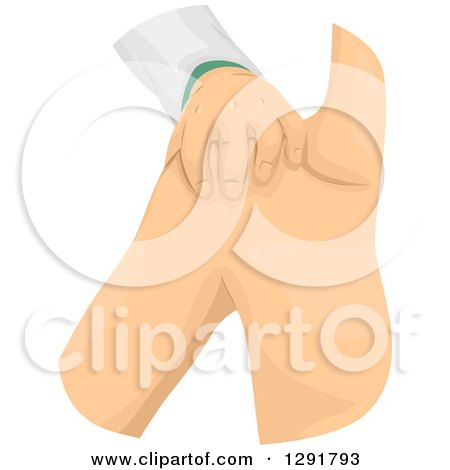 Clipart of a Doctor's Hand Examining a Patient's Shoulder - Royalty Free Vector Illustration by BNP Design Studio