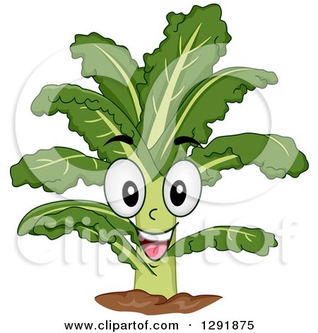 Cartoon Happy Kale Plant Character Posters, Art Prints by - Interior