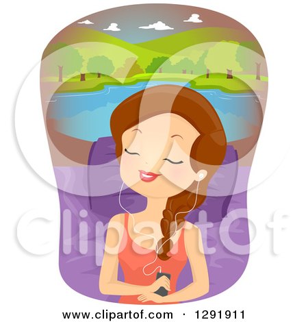 https://images.clipartof.com/small/1291911-Clipart-Of-A-Happy-Brunette-Caucasian-Woman-Relaxing-And-Listenting-To-Nature-Sounds-Royalty-Free-Vector-Illustration.jpg